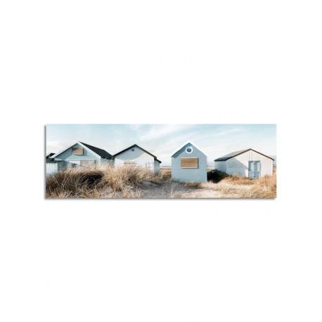 Репродукция на холсте 45х140 см "Пляжные домики"