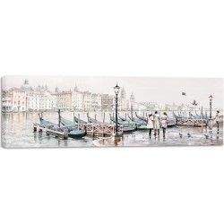 Репродукция на холсте 40x119 см "Venezia Gondole"