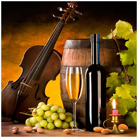 Картина-репродукция "Белое вино и скрипка", 30 x30 см